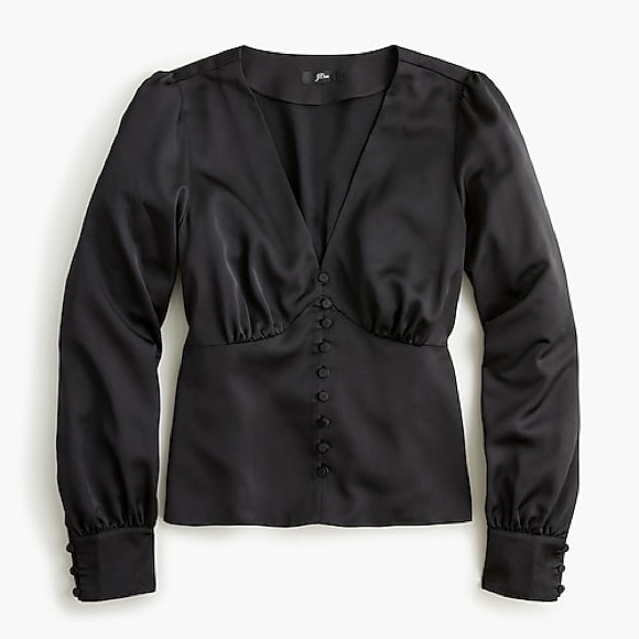 J. Crew Tops - NWT J Crew Satin V Neck Blouse (HUNG)